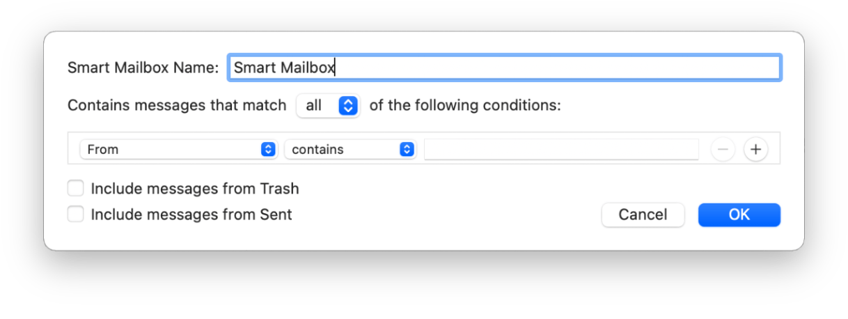 Smart Mailboxes in Mail example